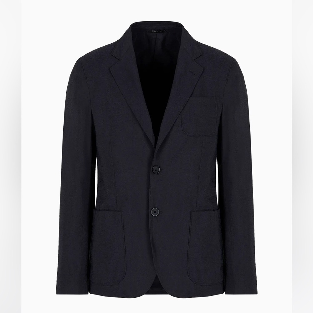 Giorgio Armani Upton line single-breasted jacket in a silk-blend twill